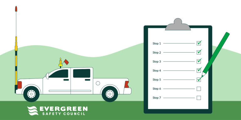 Pilot car and checklist illustration