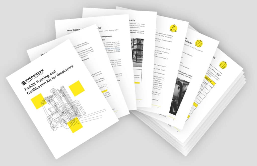 Pages of ESC's PDF Forklift Instructor Kit